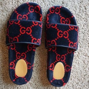 GUCCI / GUCCI SLIDE / GUCCI GG TERRY CLOTH SLIDE